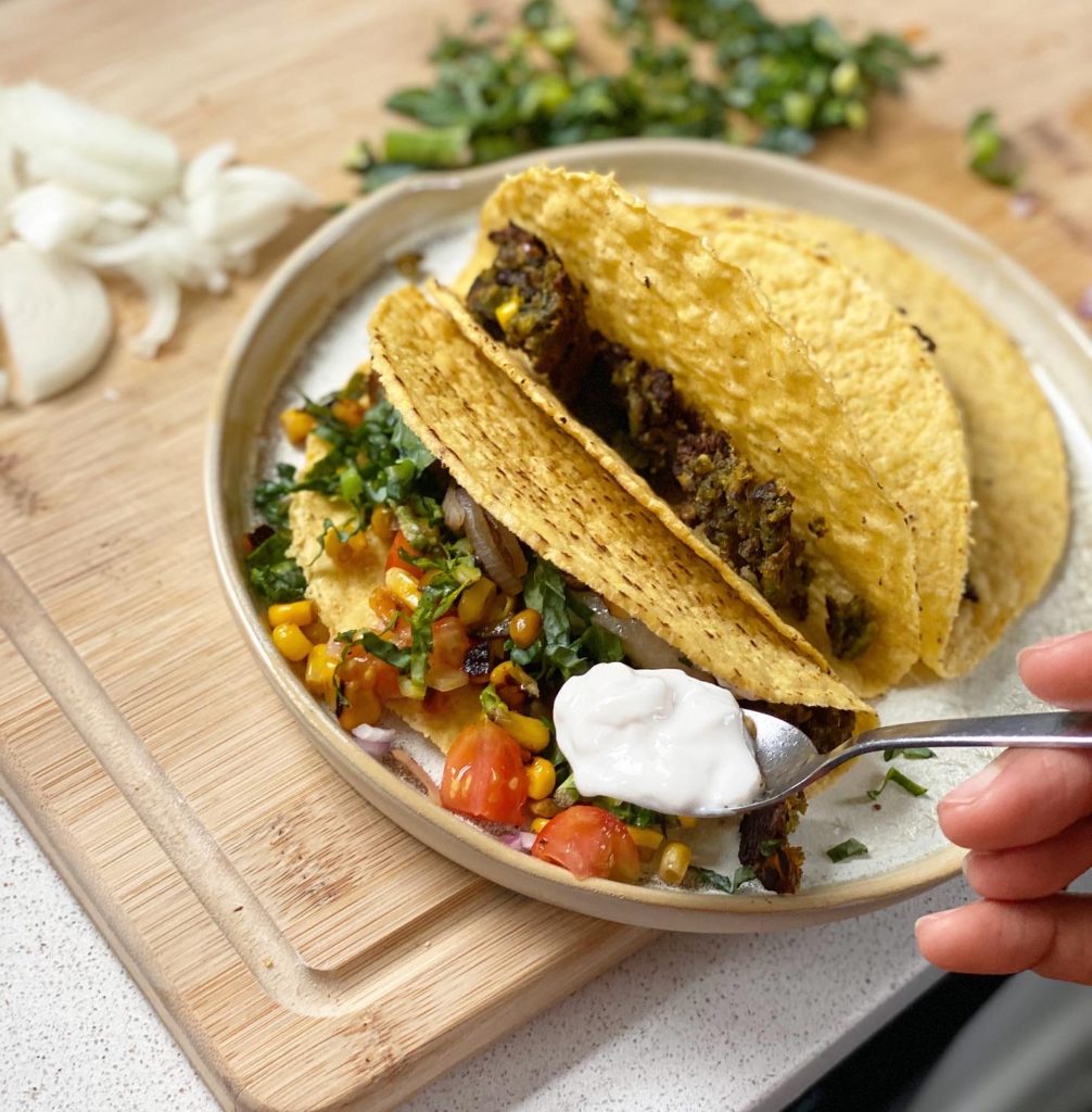veggie taco using vegetable patty quick recipe 