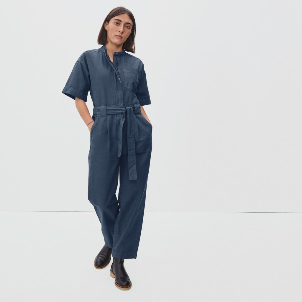 everlane fatigue short sleeved jumpsuit 