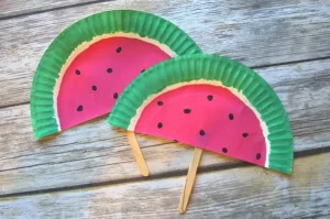 paper plate watermelon craft preschoolers