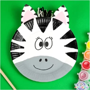 paper plate zebra craft
