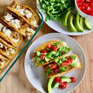 vegan potato tacos with cabbage